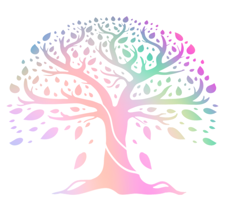 Floral vinyl rug tree of life in rainbow colors - TenStickers