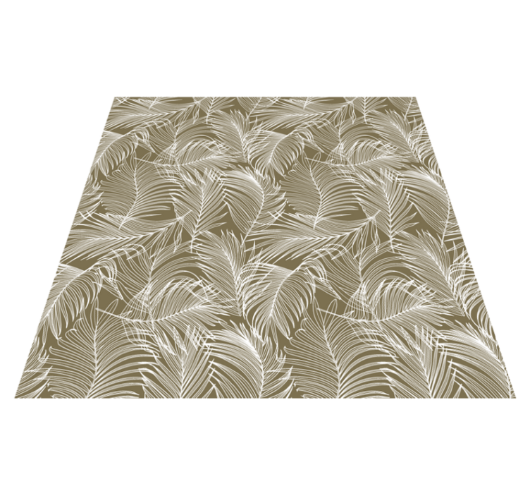 Graceful brown leaves floral vinyl rug - TenStickers