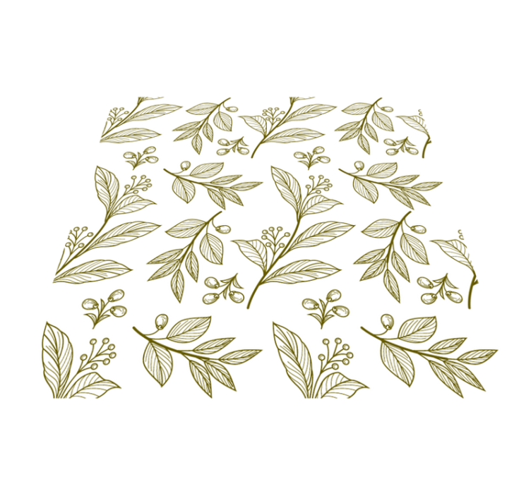 Floral vinyl rug with botanical leaves design - TenStickers