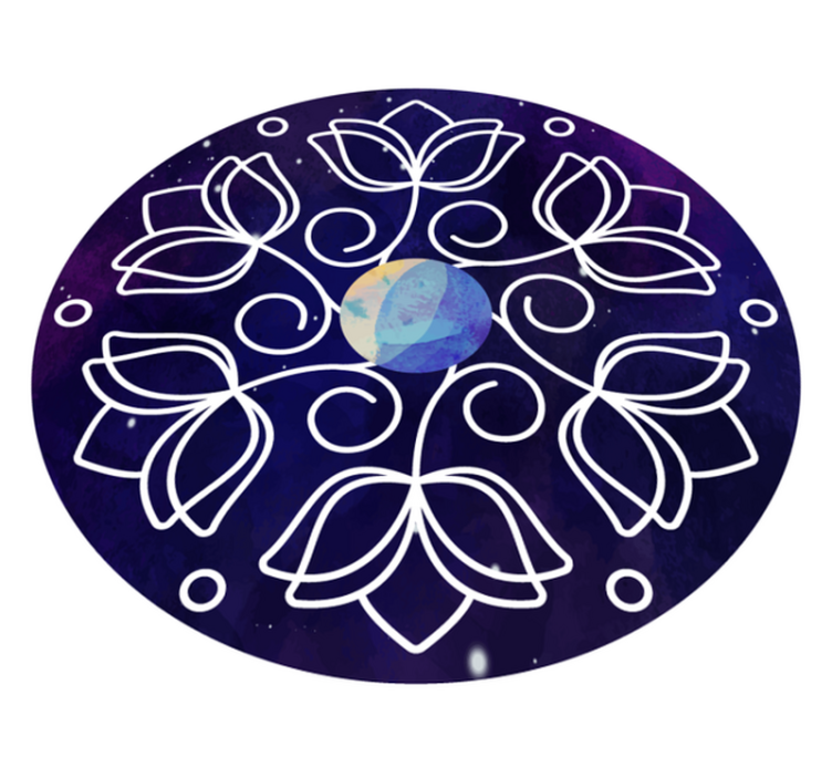 Floral vinyl rug lotus pattern design - TenStickers