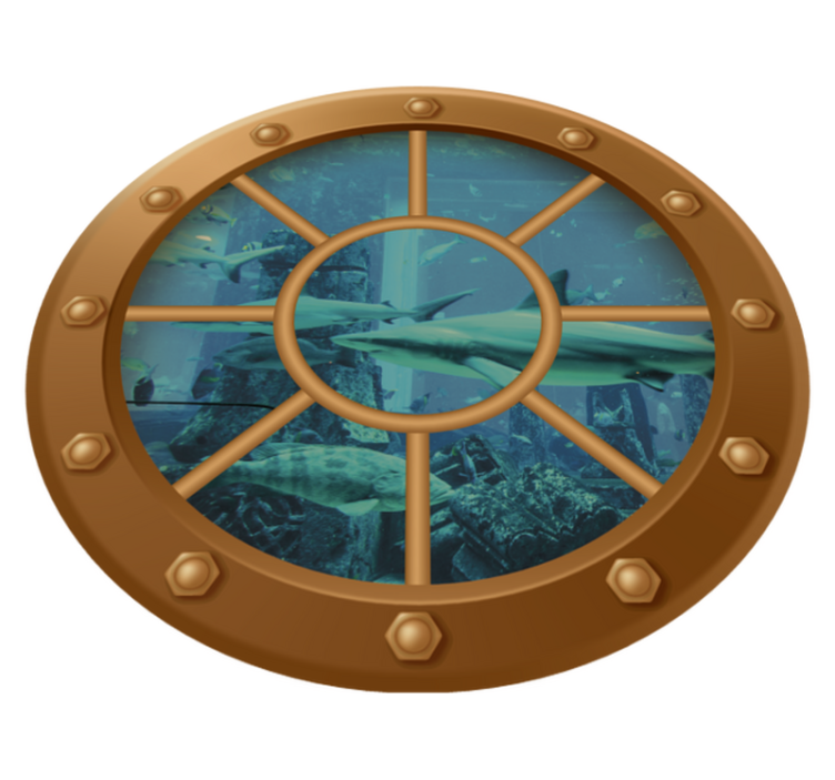Floral vinyl rug underwater view portal - TenStickers