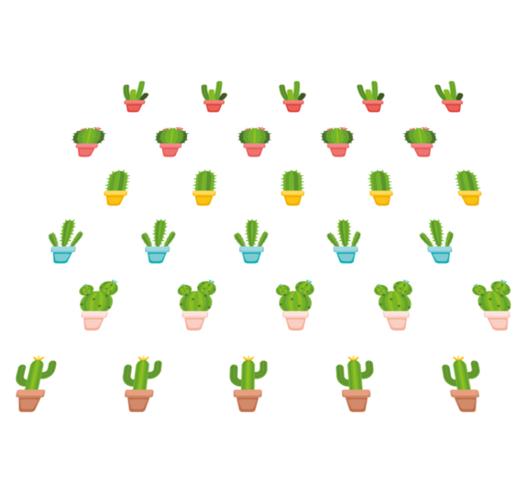 Floral vinyl rug with cacti pattern design - TenStickers