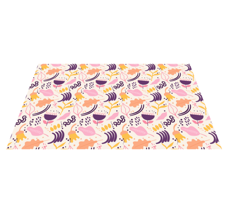 Lively floral inspiration floral vinyl rug - TenStickers