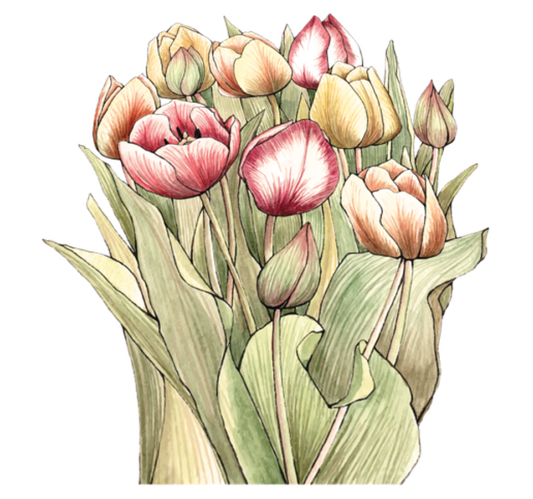 Colorful tulip bouquet floral vinyl rug - TenStickers