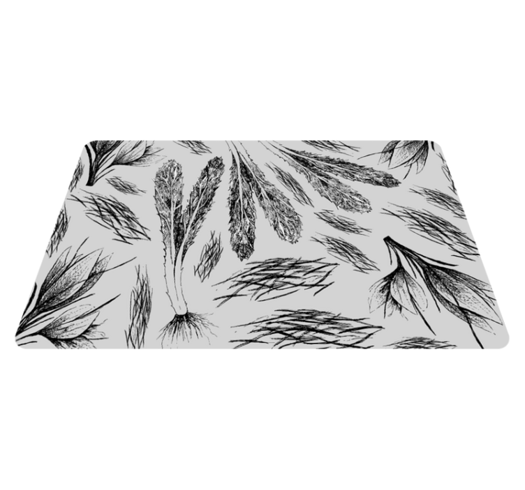 Floral vinyl rug with dried grey pattern - TenStickers