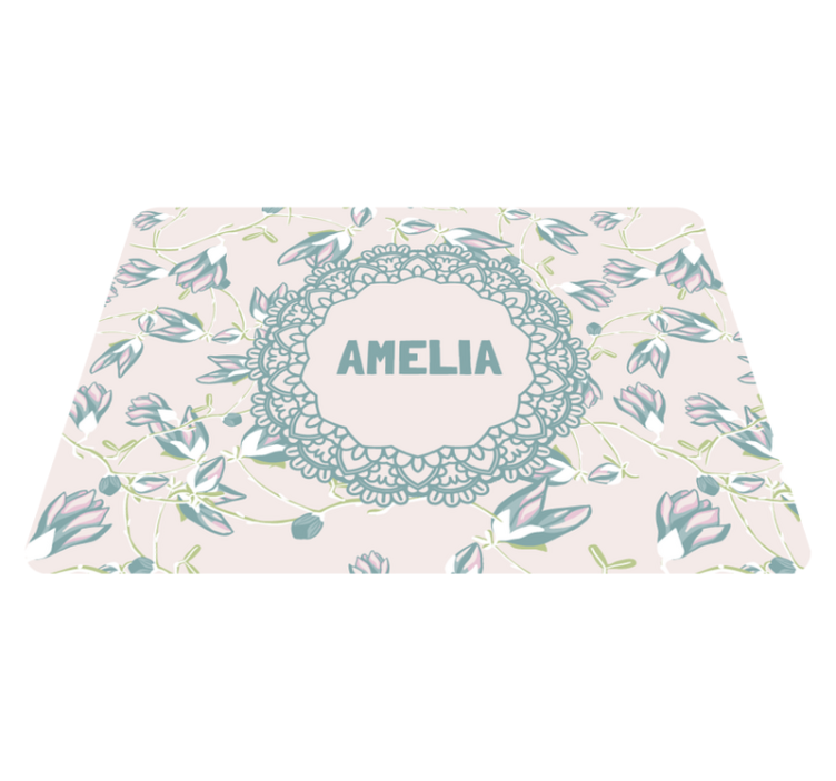 Floral vinyl rug with leafy elegance - TenStickers