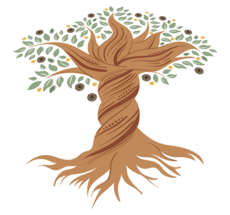 Floral vinyl rug tree of life twist - TenStickers