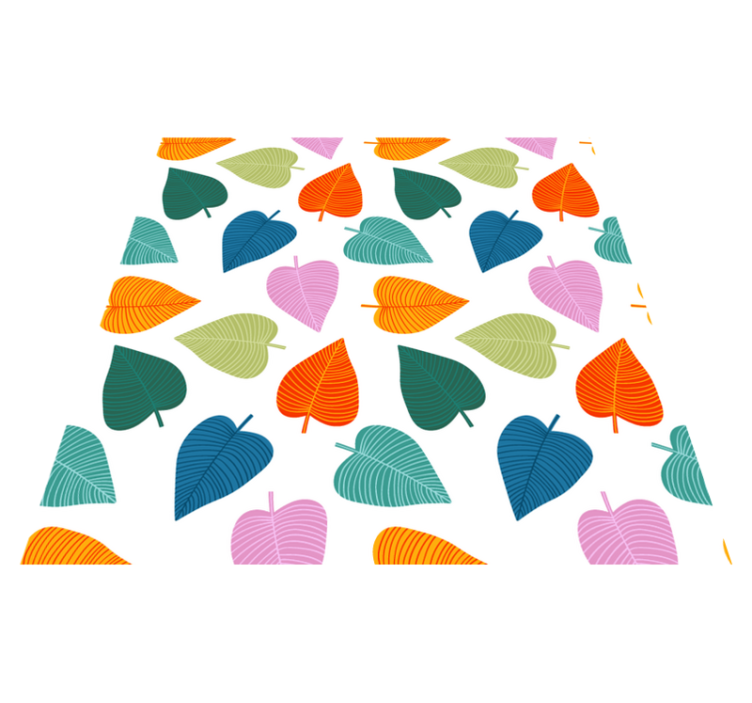 Floral vinyl rug in vibrant leaf design - TenStickers