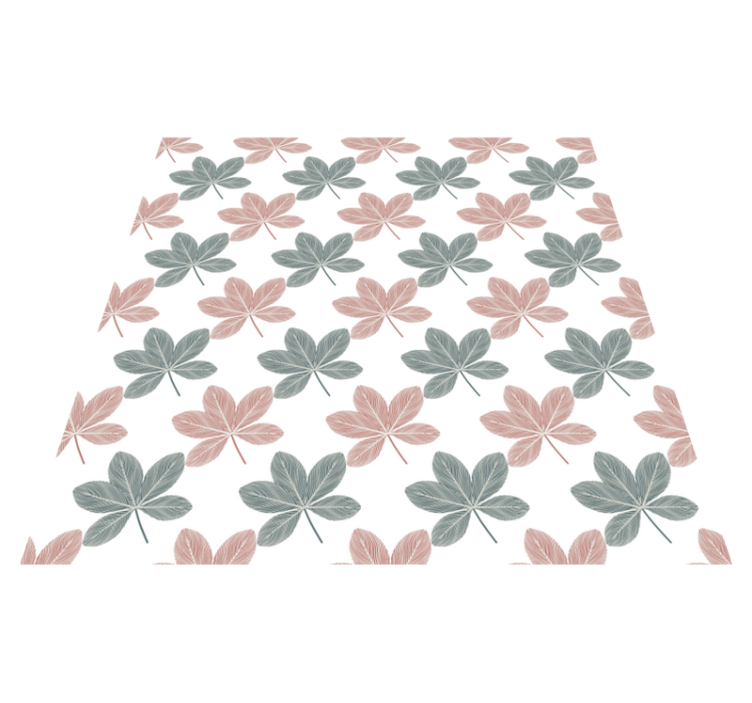 Floral vinyl rug with pink and blue leaf design - TenStickers