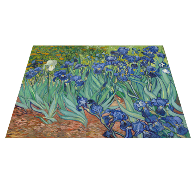Floral vinyl rug with van gogh flowers design - TenStickers