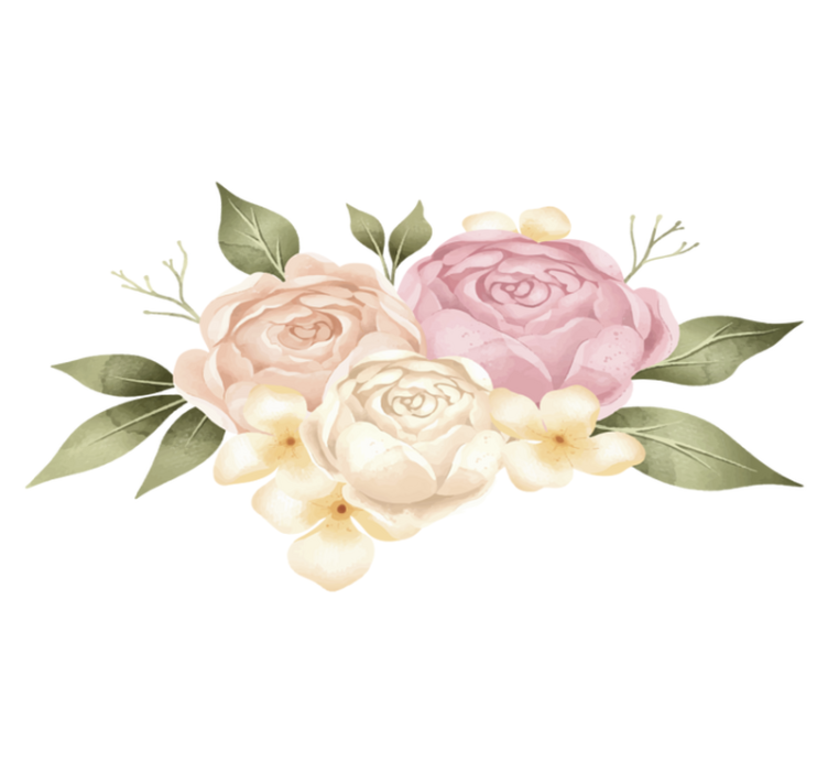 Flower rug watercolor peony design - TenStickers