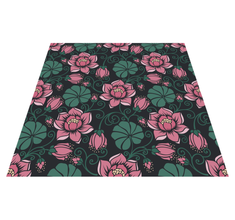 Flower rug with flowering vines design - TenStickers