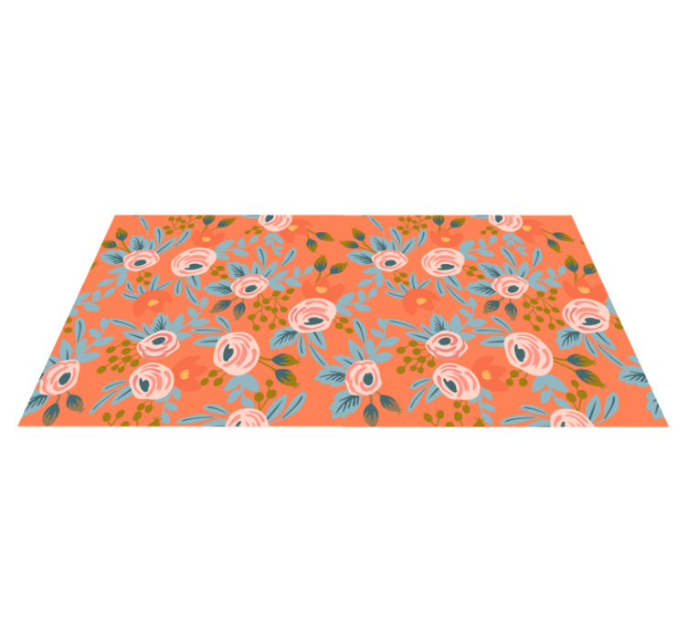 Flower rug watercolor roses design - TenStickers
