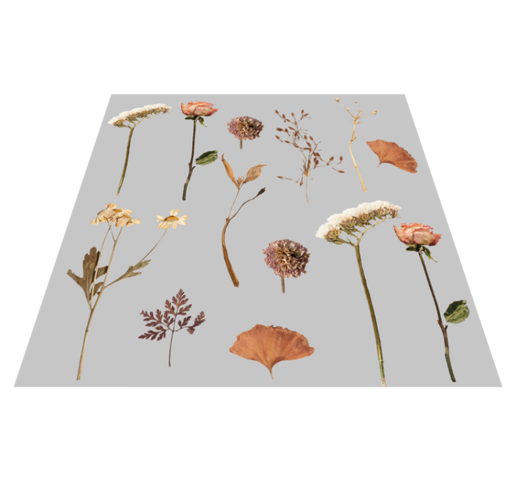 Flower rug with dried flower leaf design - TenStickers