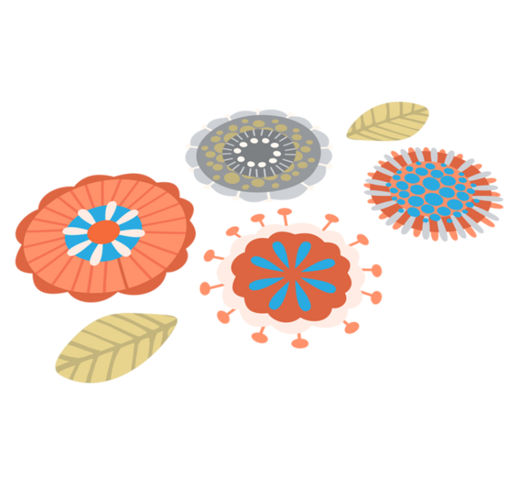 Flower rug with vibrant floral designs - TenStickers