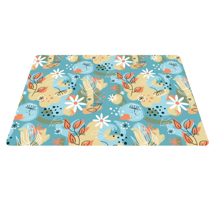 Flower rug abstract floral design - TenStickers