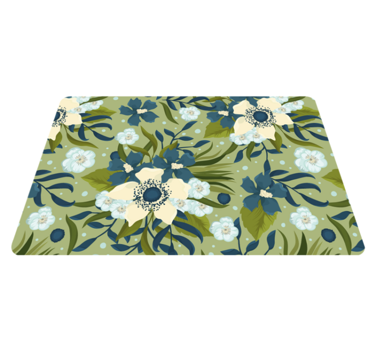 Floral vinyl rug in vibrant summer style - TenStickers