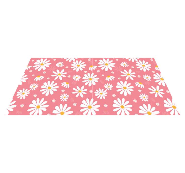Floral vinyl rug with vintage daisy flowers - TenStickers