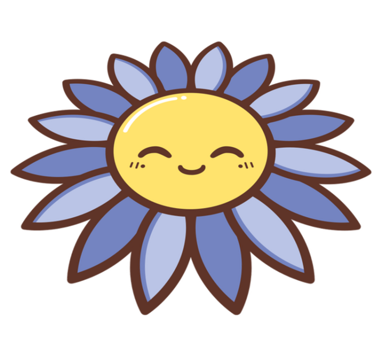 Floral vinyl rug silhouette cheerful purple bloom - TenStickers