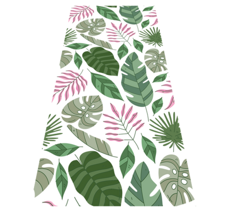 Floral vinyl rug with tropical minimalist plants - TenStickers
