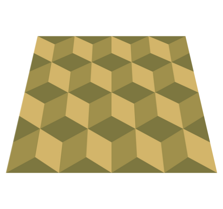 Dining room vinyl rug with beige 3d cubes - TenStickers