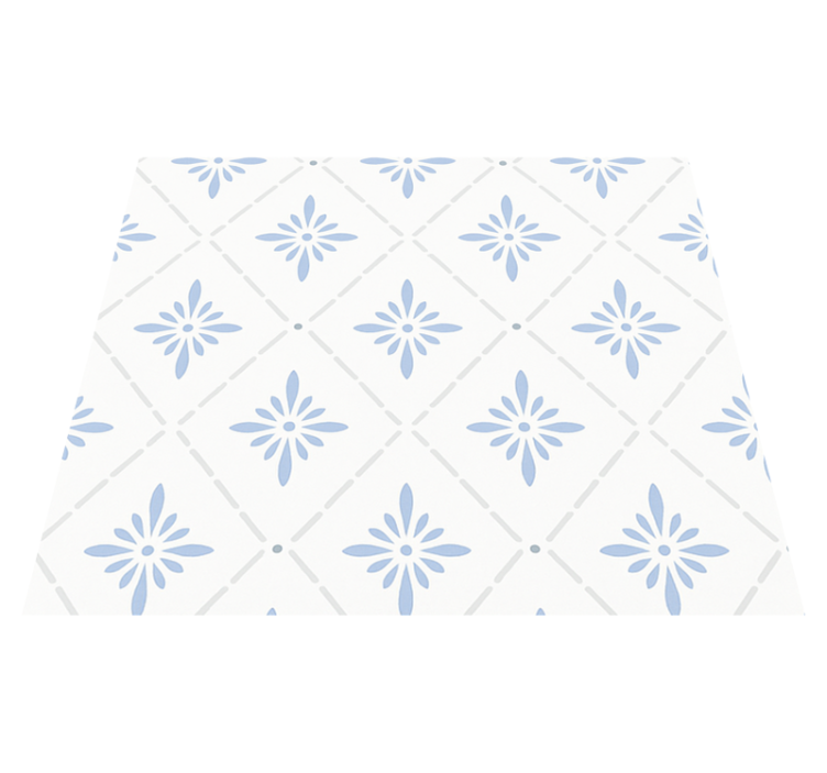 Kitchen vinyl rug in blue diamond pattern - TenStickers