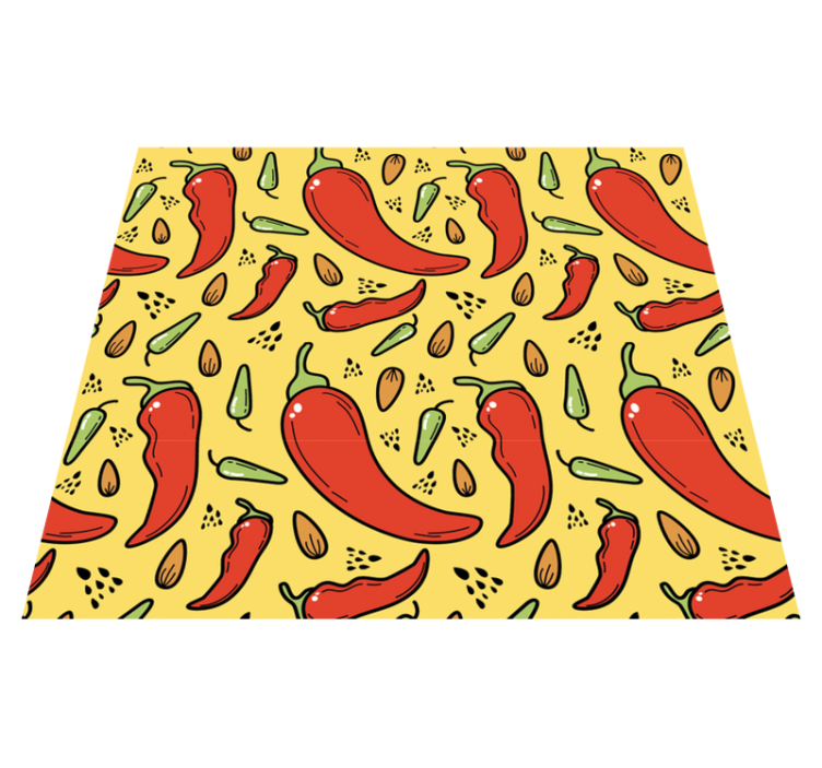 Kitchen vinyl rug in red and green hot chili - TenStickers