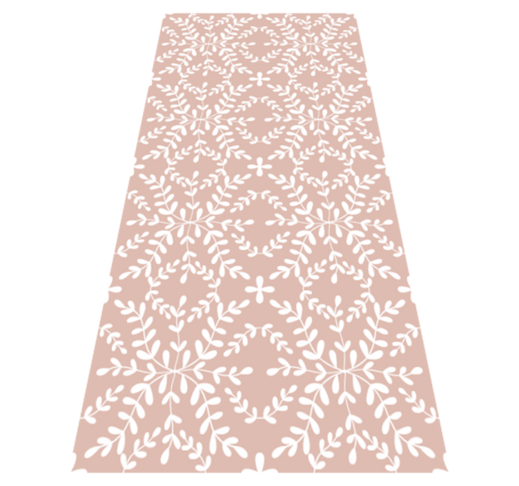 Floral vinyl rug with vintage ornamental leaves pattern - TenStickers