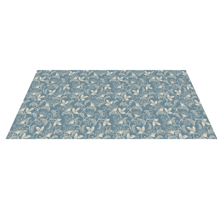 Floral vinyl rug floral motif design - TenStickers