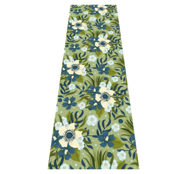 Floral vinyl rug with botanical design - TenStickers