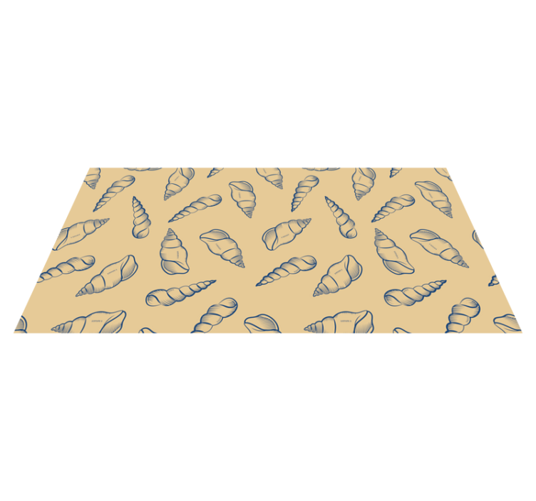 Floral vinyl rug with shell motif design - TenStickers