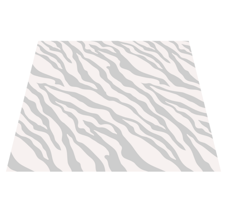 Animal print vinyl rug in light gray zebra pattern - TenStickers