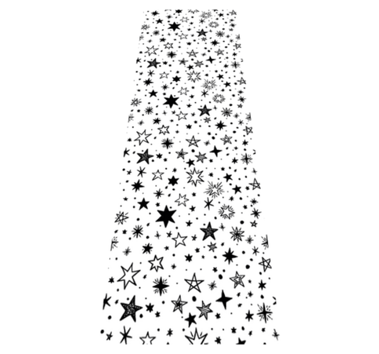 Star vinyl rug black stars on white background - TenStickers