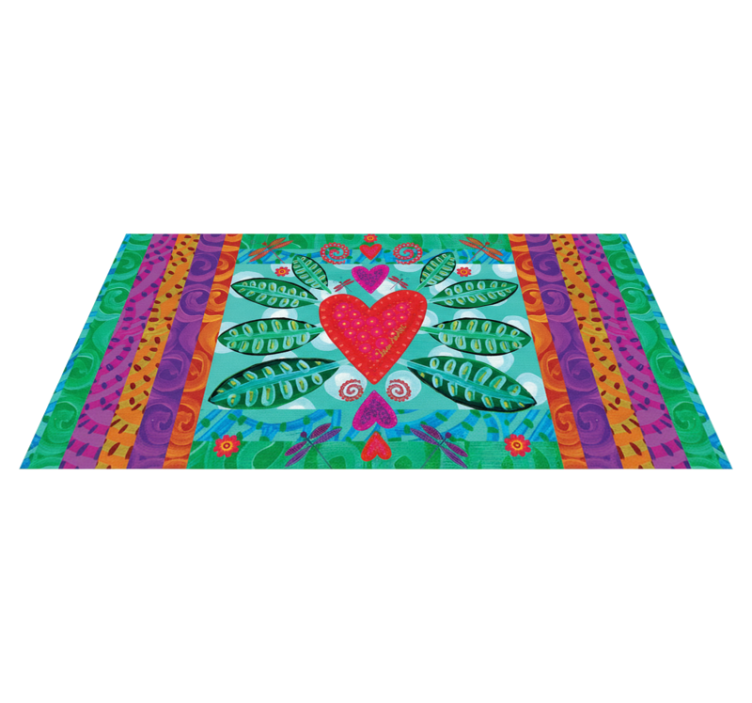 Living room vinyl rug with colorful red heart - TenStickers