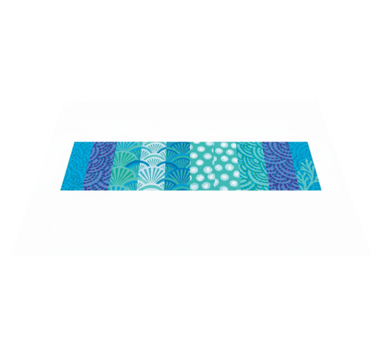 Living room vinyl rug with turquoise ocean design - TenStickers