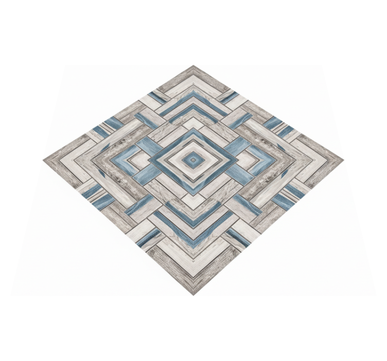 Living room vinyl rug rustic wood planks - TenStickers