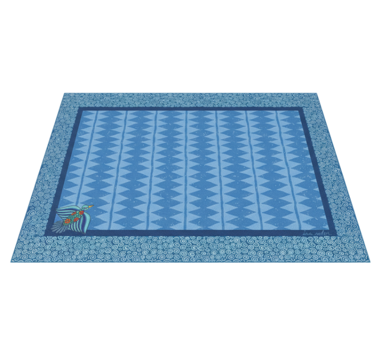 Living room vinyl rug with blue bird design - TenStickers