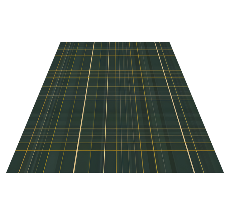 Geometric vinyl rug in dark green scottish pattern - TenStickers