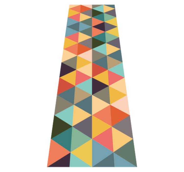 Multicolor geometric patterns geometric vinyl rug - TenStickers