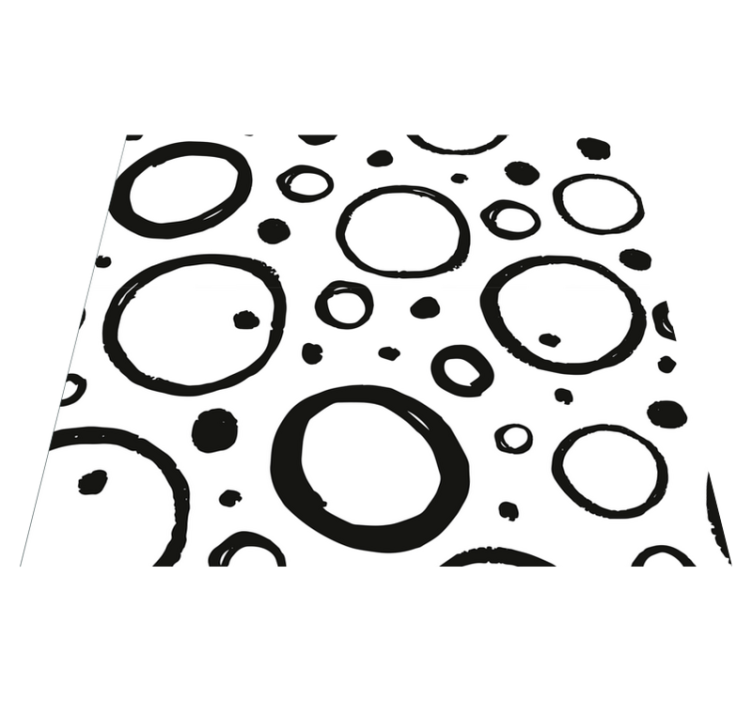 Geometric vinyl rug with black and white circles - TenStickers