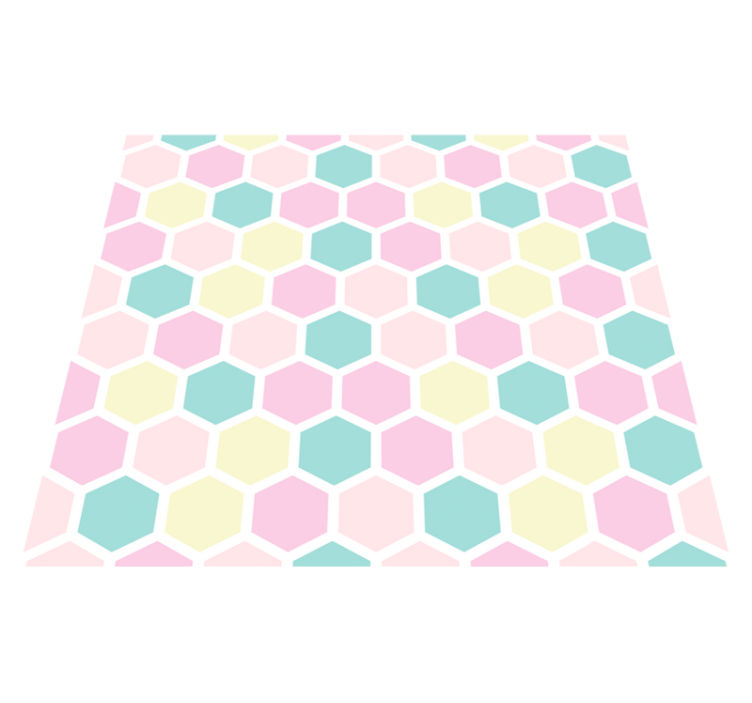 Geometric vinyl rug in pastel colors and patterns - TenStickers