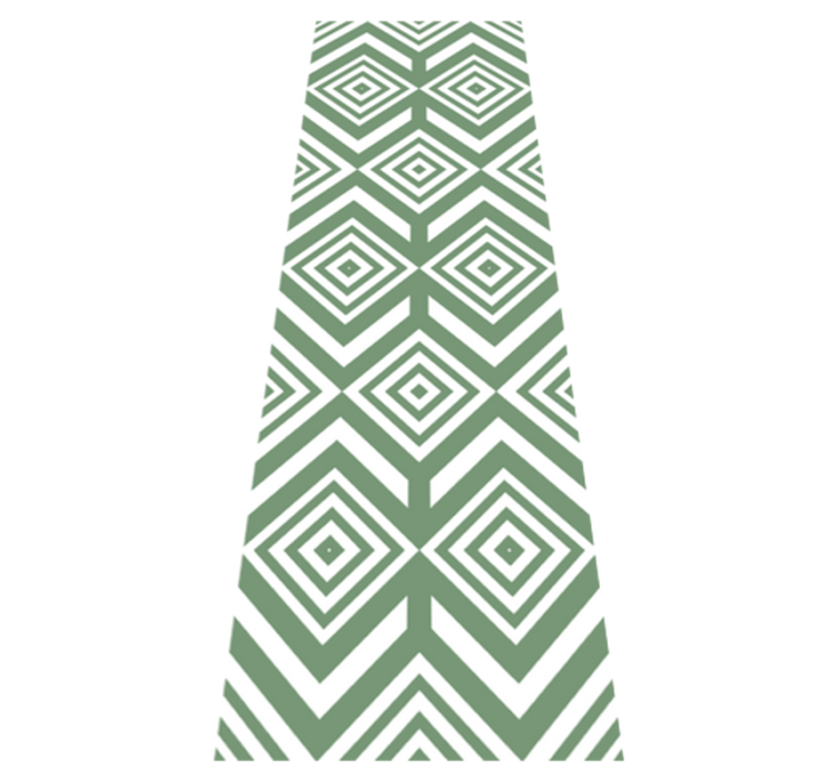 Green rhombuses geometric vinyl rug - TenStickers