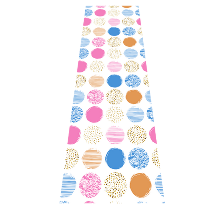 Geometric vinyl rug with multicolored dot pattern - TenStickers