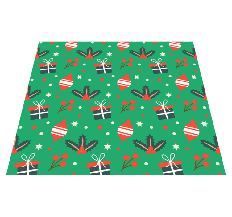Christmas vinyl rug christmast candy pattern green - TenStickers
