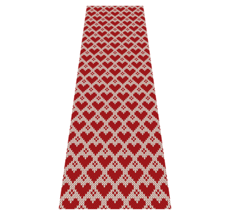 Christmas vinyl rug with knitted sweater hearts - TenStickers