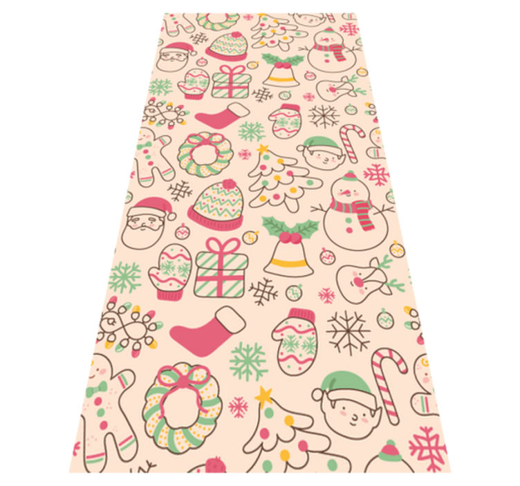 Christmas vinyl rug with christmas lights design - TenStickers