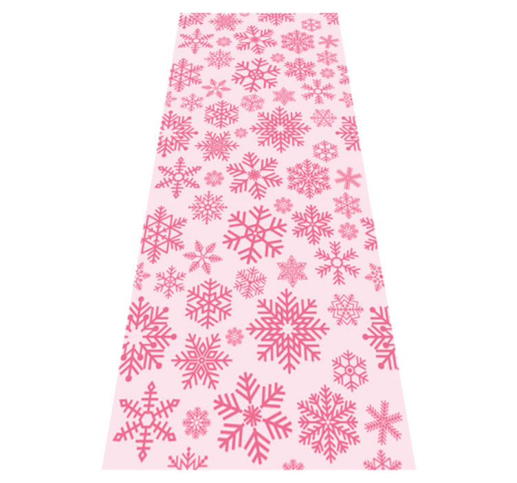 Christmas vinyl rug in pink snowflakes design - TenStickers