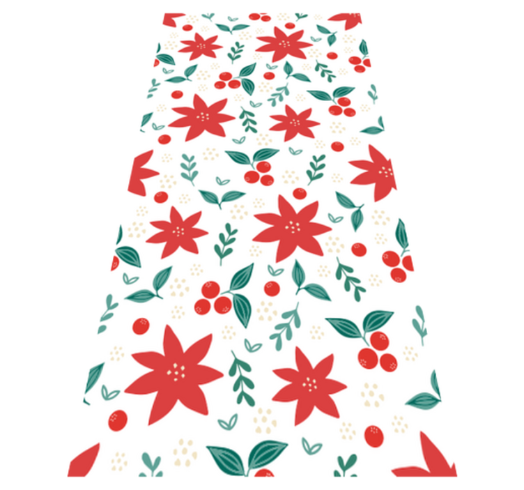 Christmas vinyl rug with festive floral design - TenStickers