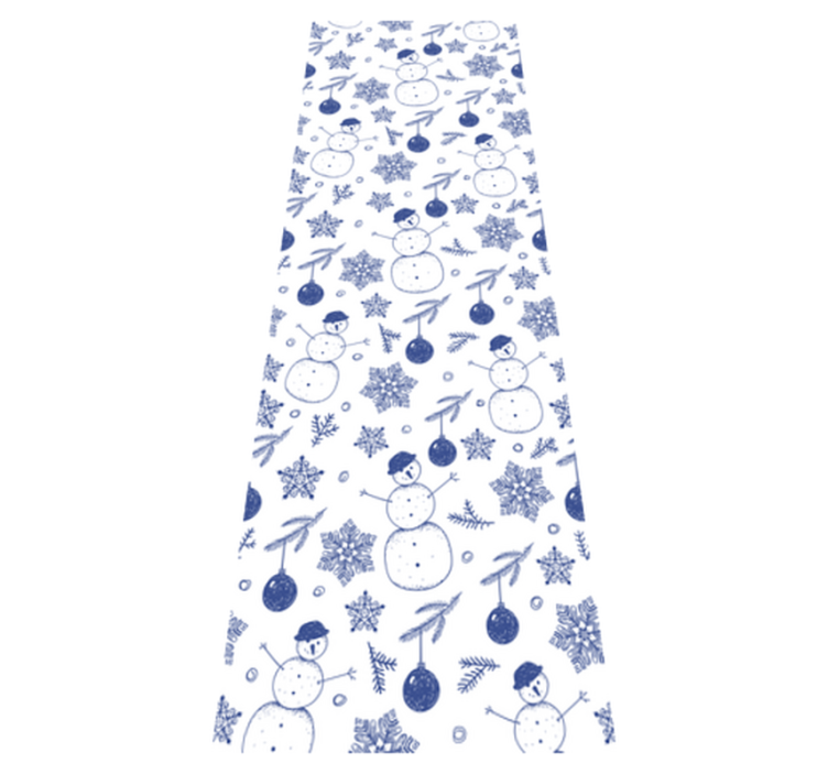 Christmas vinyl rug in hand-drawn blue winter design - TenStickers