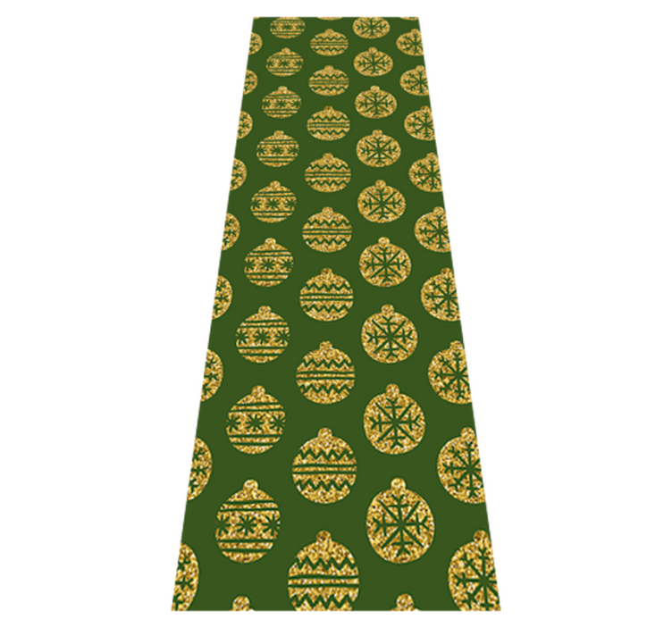 Christmas vinyl rug with golden charms on green - TenStickers